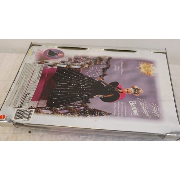 VTG 1998 Mattel Happy Holidays Barbie Doll Special Edition Black Pink Gala Dress - Picture 9 of 11